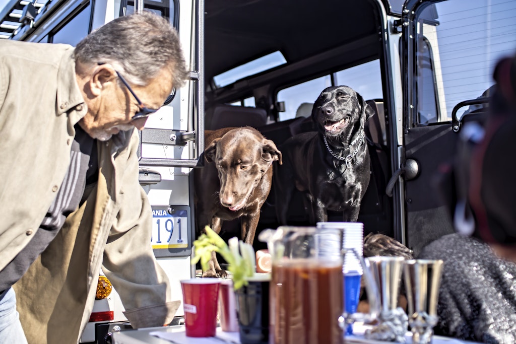 tailgating with libations and dogs