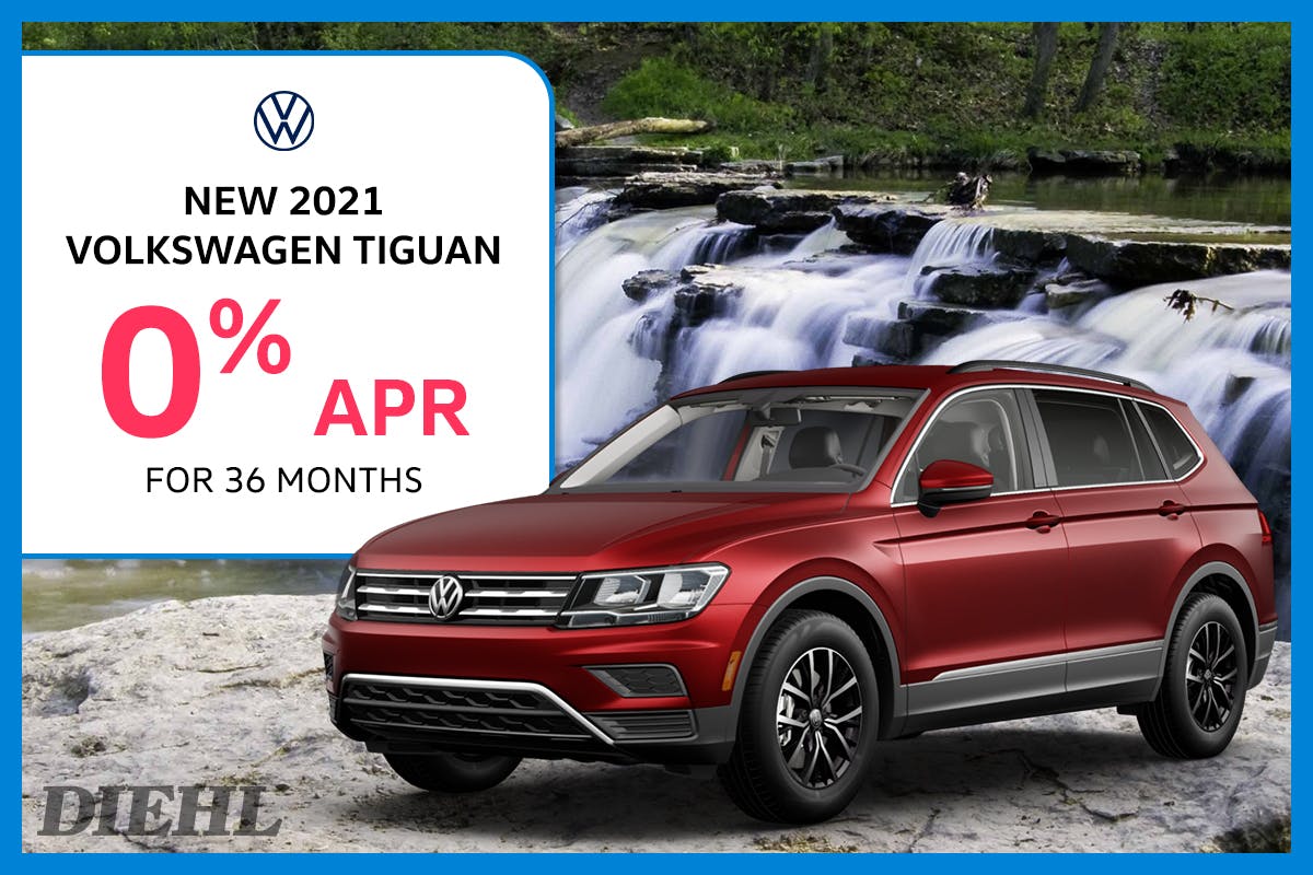 0% APR for 36 months 2021 volkswagen tiguan diehl volkswagen butler pa diehl automotive group
