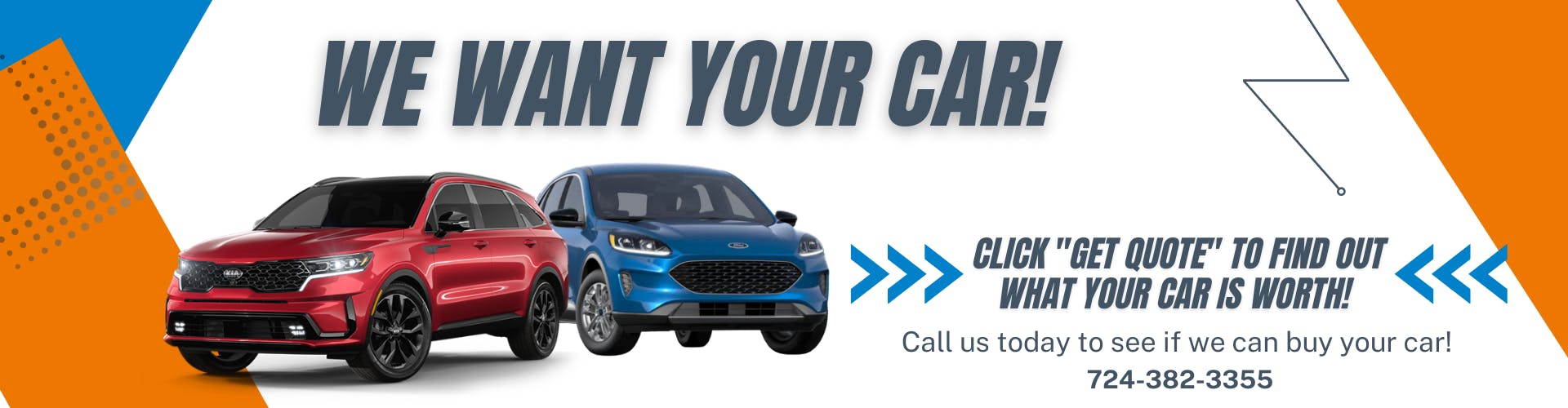 Homepage We want your car banner