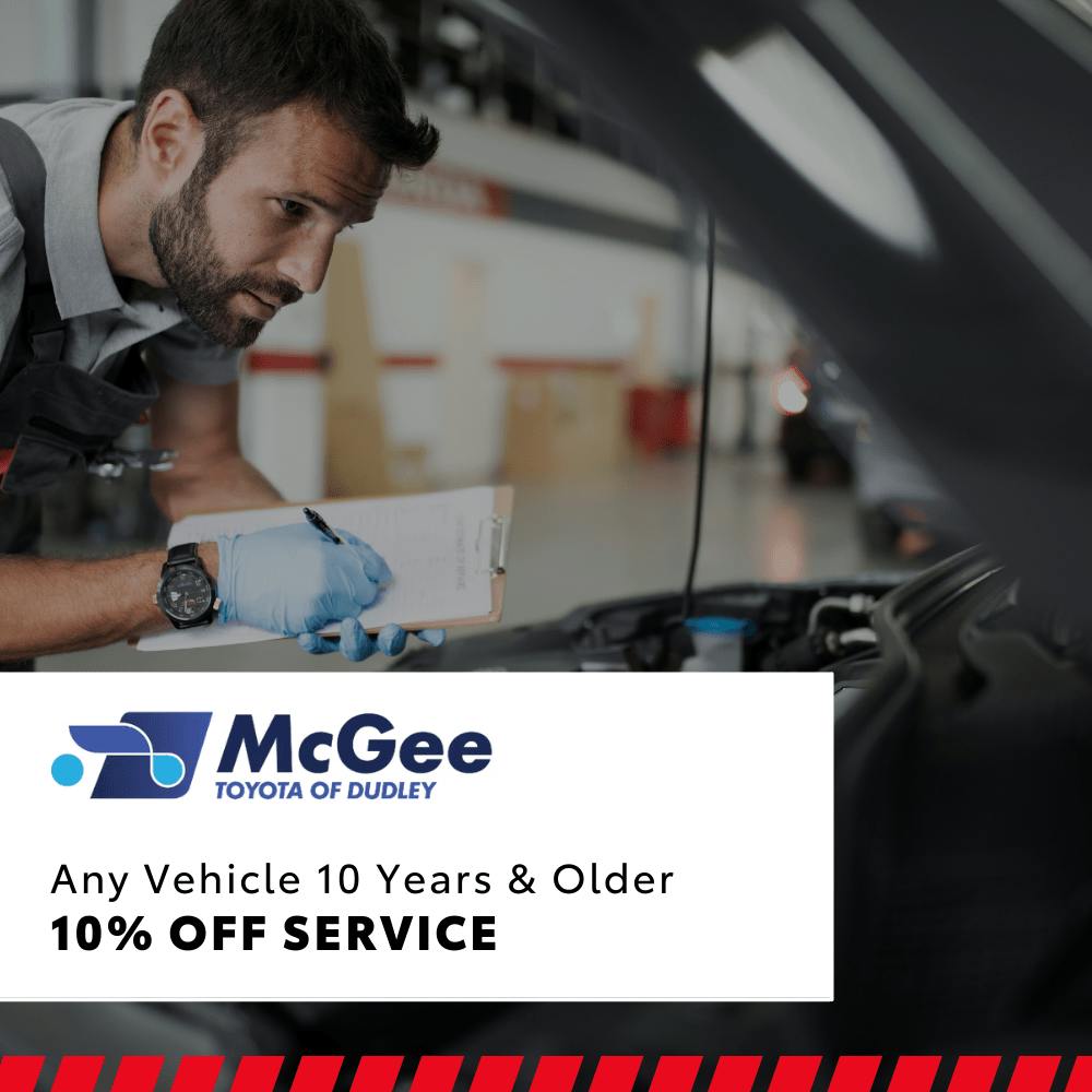 10% Off Service Any Vehicle 10 years or older | McGee Toyota of Dudley