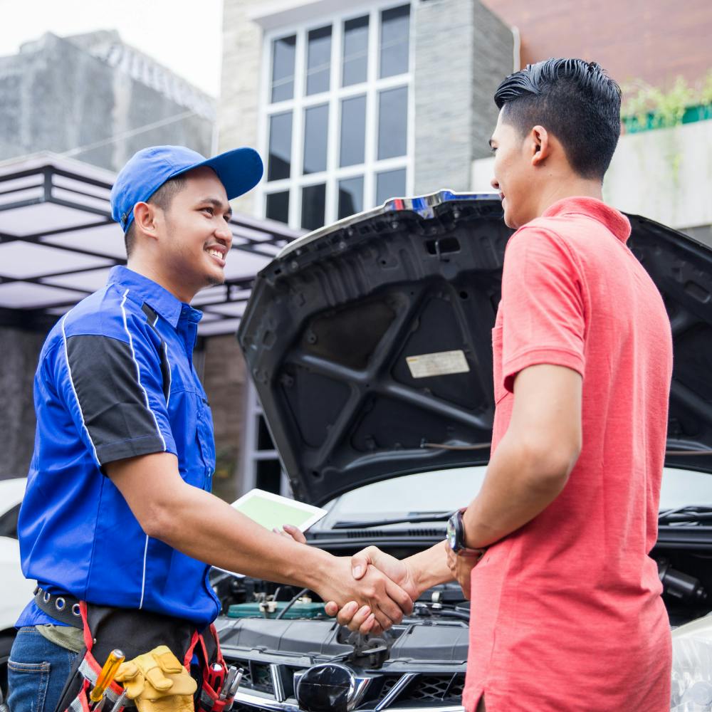 Toyota Technician with Customer