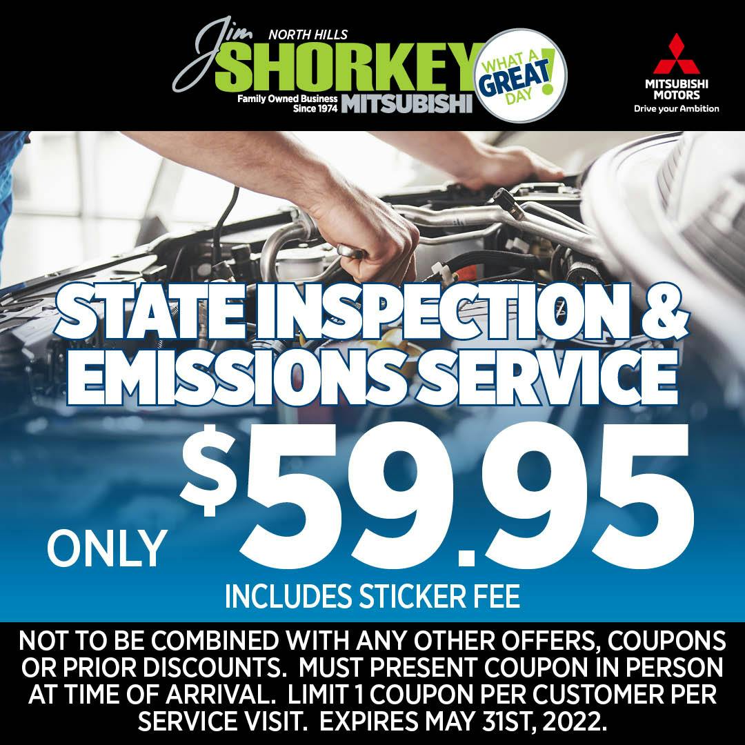 $59.95 – State Inspection Emissions Service | Jim Shorkey Mitsubishi North Hills