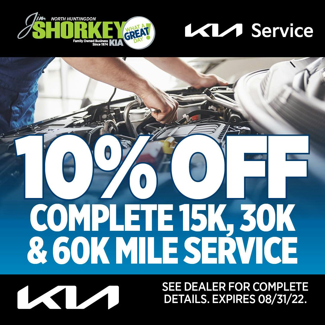 10% off 15k,30k, and 60k mile service | Jim Shorkey Kia