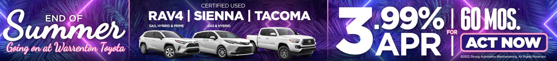 August – Used RAV4 Sienna Tacoma | Warrenton Toyota