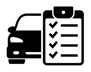 car with checklist