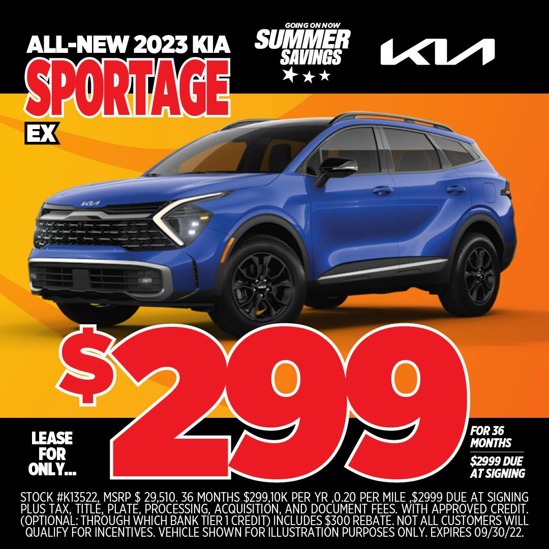 $299/Month Lease – 2023 Kia Sportage Ex | Jim Shorkey Kia of Uniontown