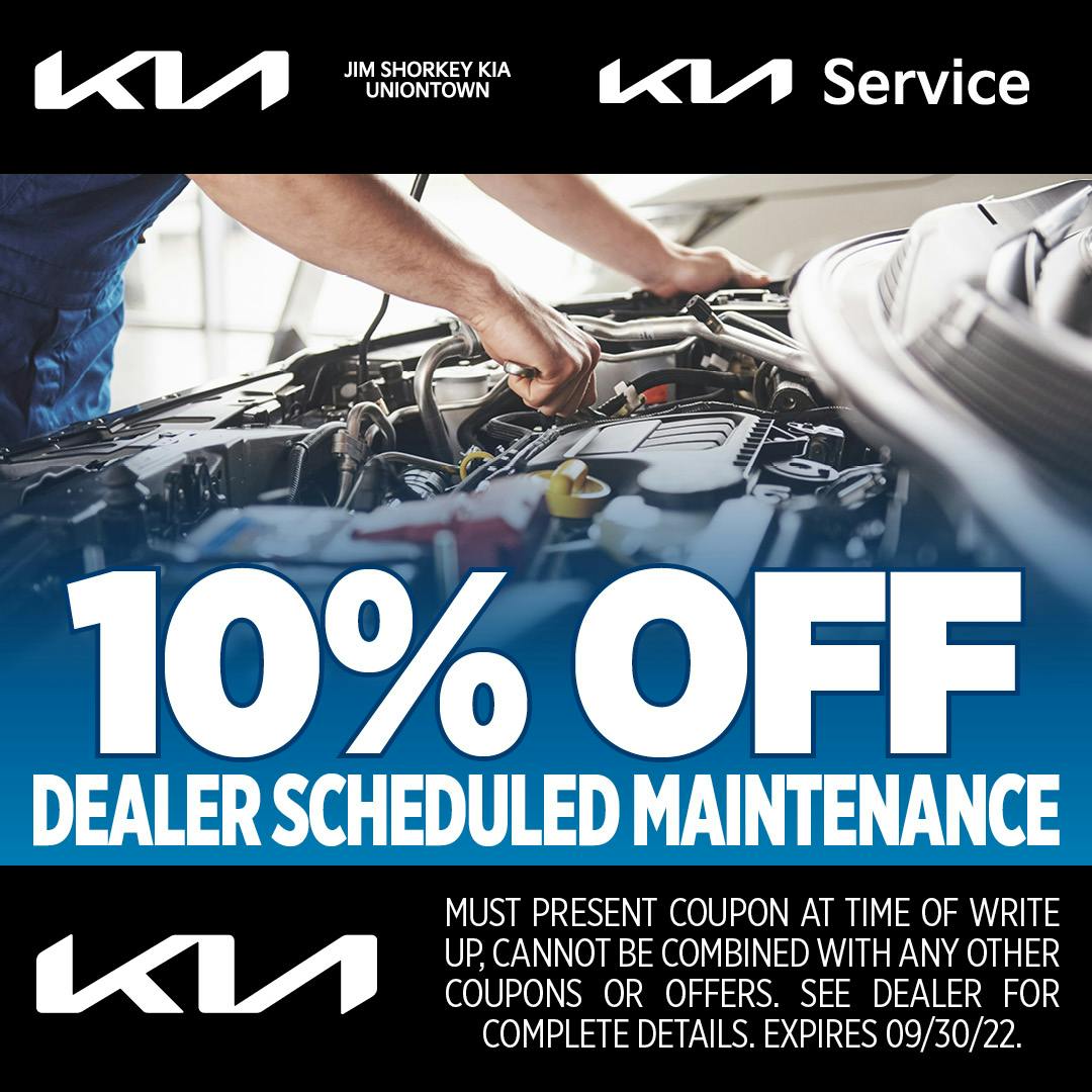 10% Dealer Recommended Maintenance | Jim Shorkey Kia of Uniontown