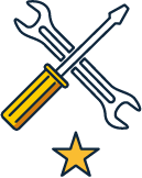 wrench and screwdriver with star
