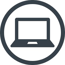 computer inside circle icon