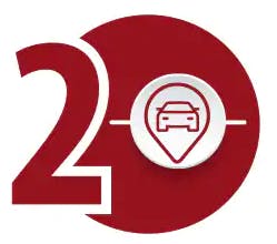 number two with vehicle icon
