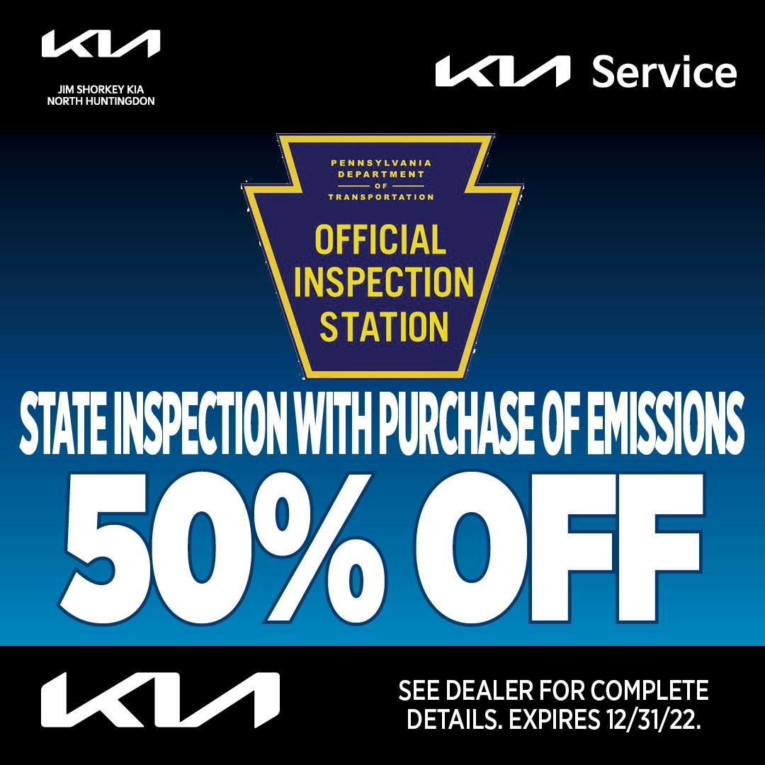50% State Inspections with purchase of Emissions | Jim Shorkey Kia