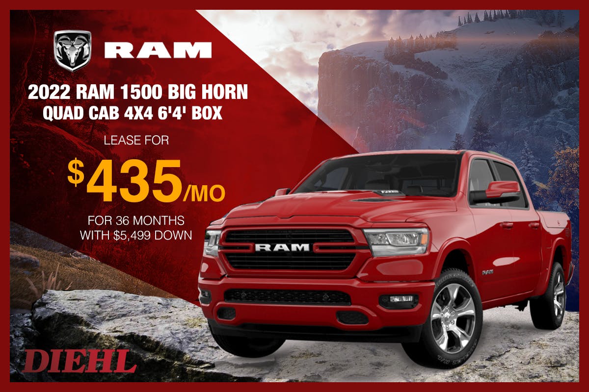 2022 Ram 1500 Big Horn Quad Cab 4X4 6’4’ Box | Diehl of Grove City
