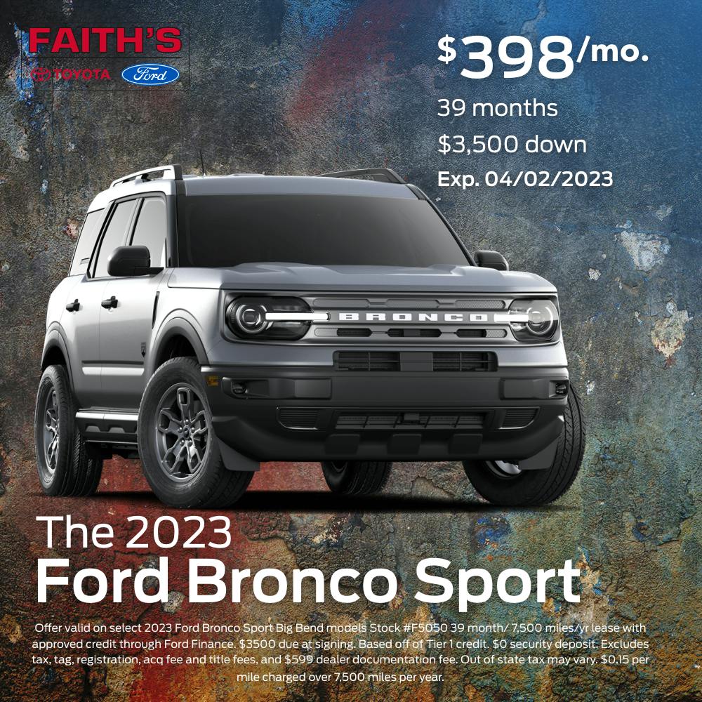 2023 Ford Bronco Sport Big Bend Lease Offer | Faiths Ford