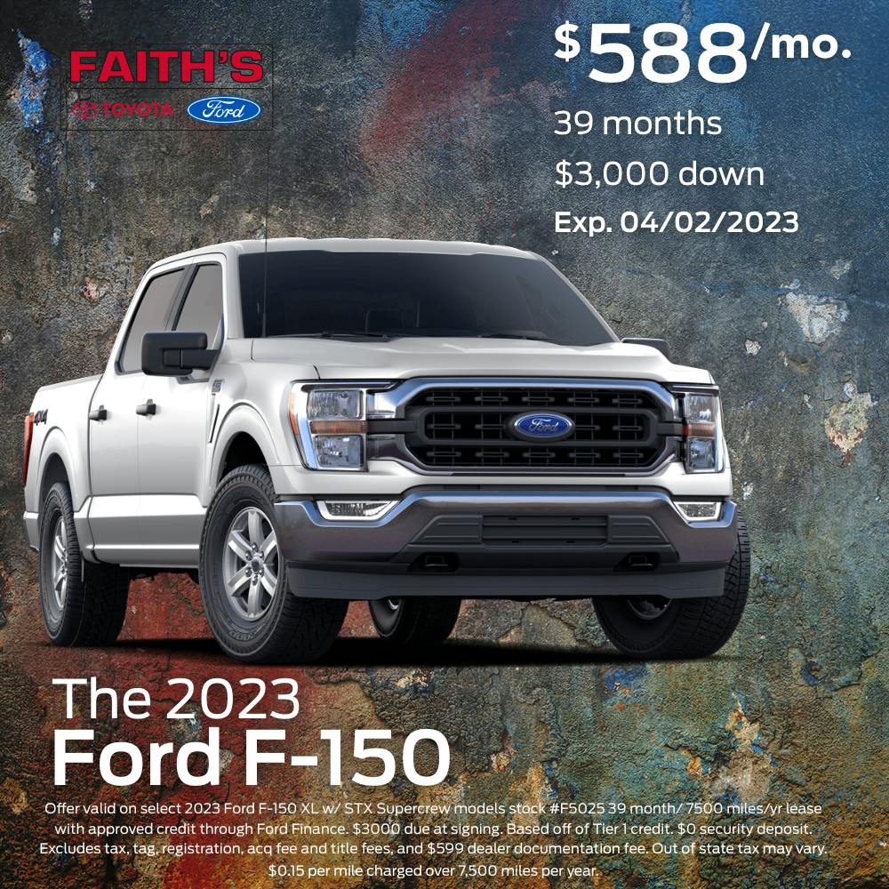 2023 Ford F150 XLT SuperCab Lease Offer | Faiths Ford