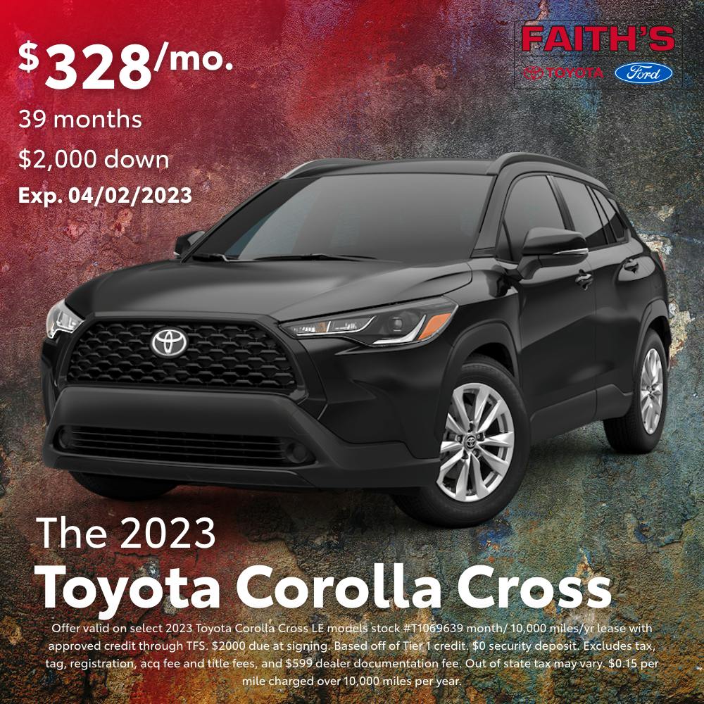 2023 Toyota Corolla Cross LE Lease Offer | Faiths Auto Group