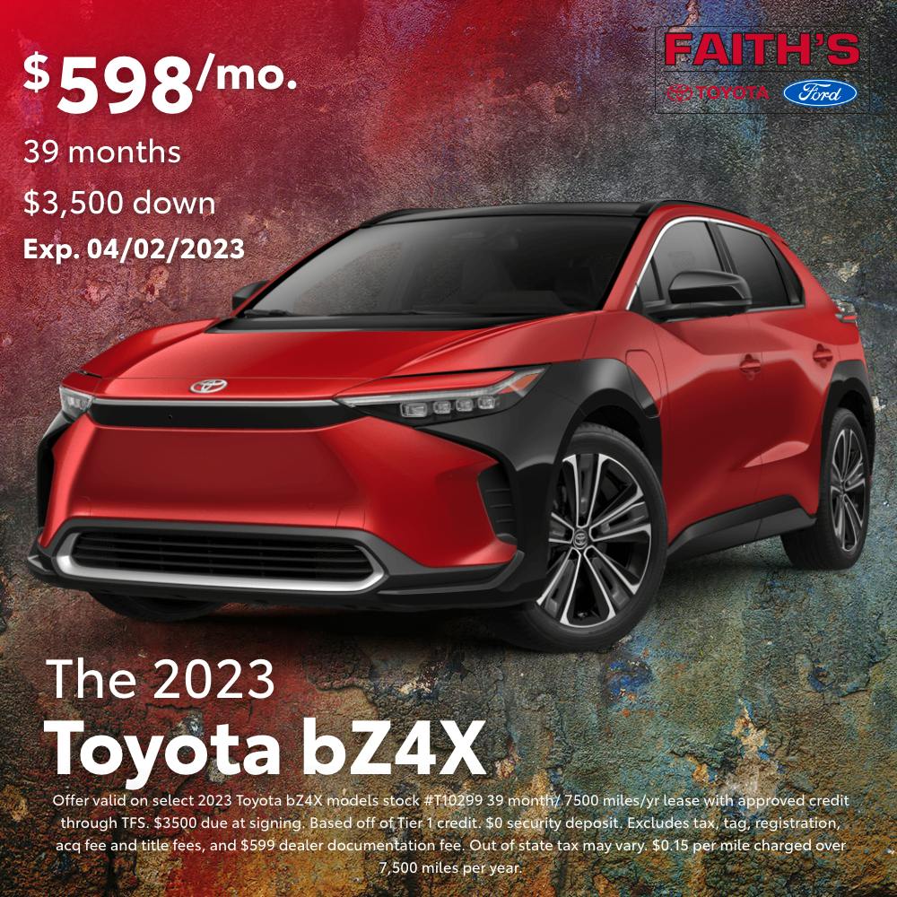 2023 Toyota bZ4X Lease Offer | Faiths Auto Group