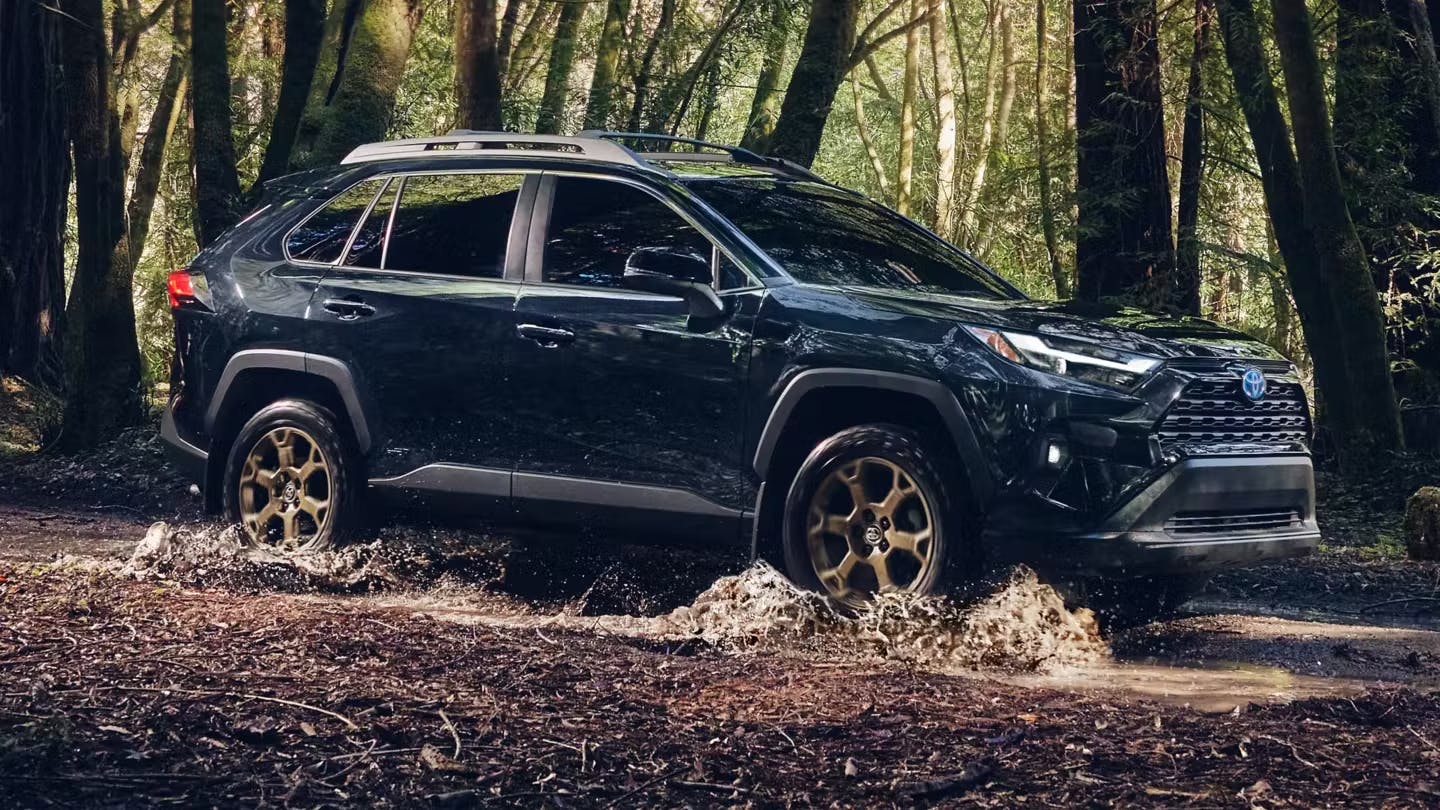 black rav4 in mud