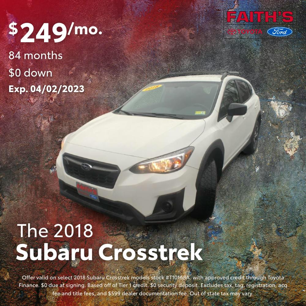 2018 Subaru Crosstrek Purchase Offer | Faiths Toyota