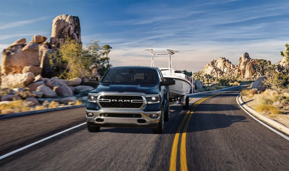 Ram 1500 towing a boat