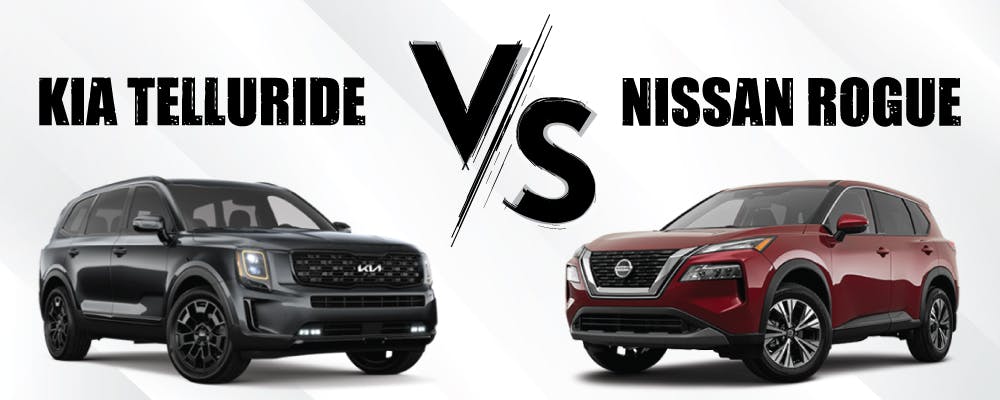 kia telluride vs. nissan rogue graphics