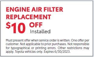Engine Air Filter Replacement | Diehl Toyota