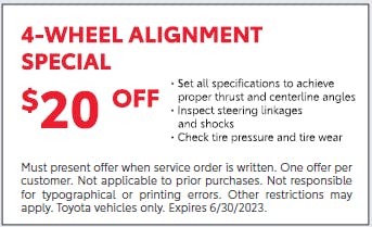 4 Wheel Alignment Special | Diehl Toyota