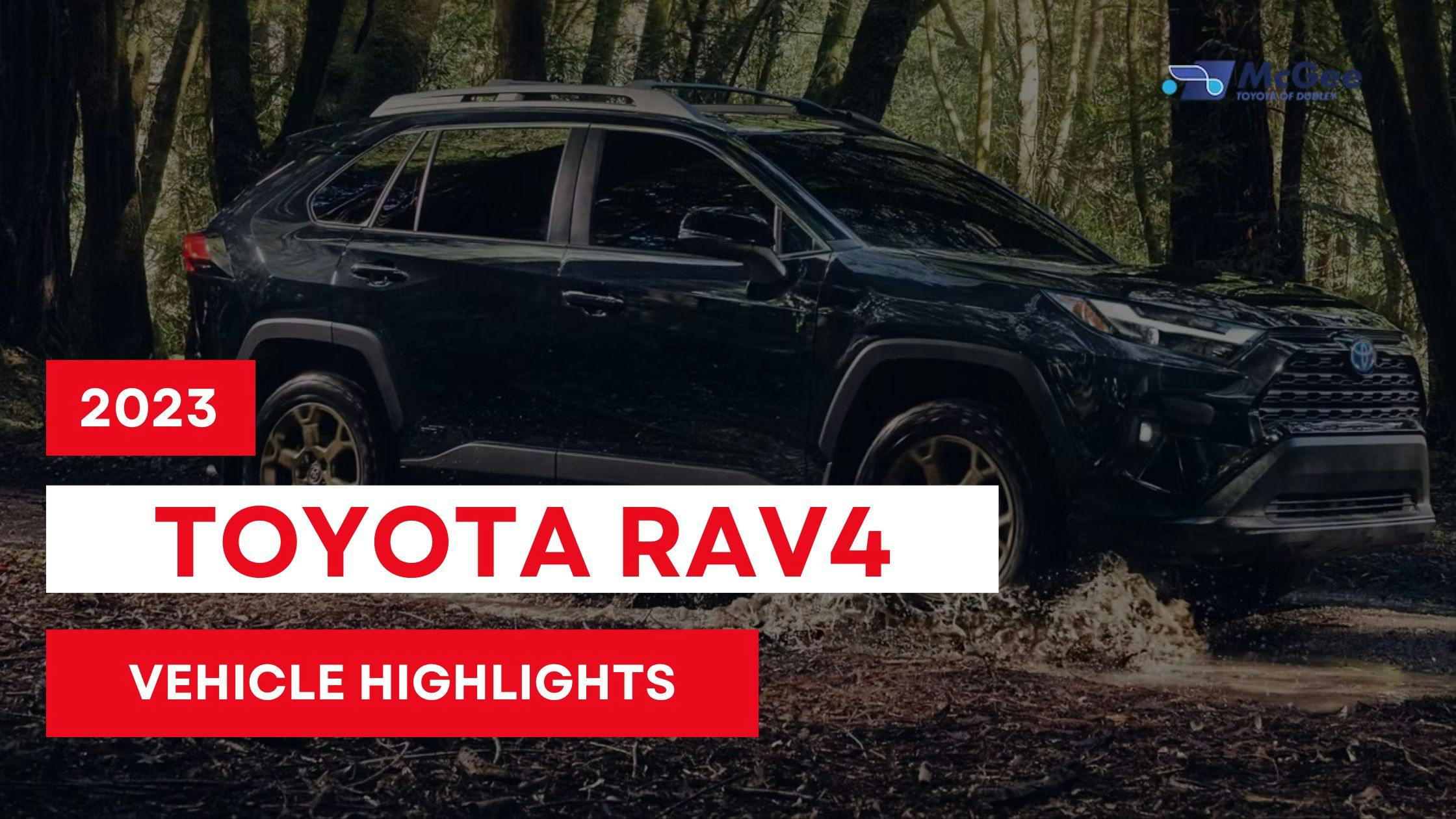 Toyota Rav4 driving on a muddy road in the woods