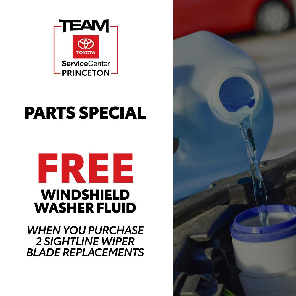 PARTS SPECIAL: FREE WINDSHIELD WASHER FLUID | Team Toyota of Princeton