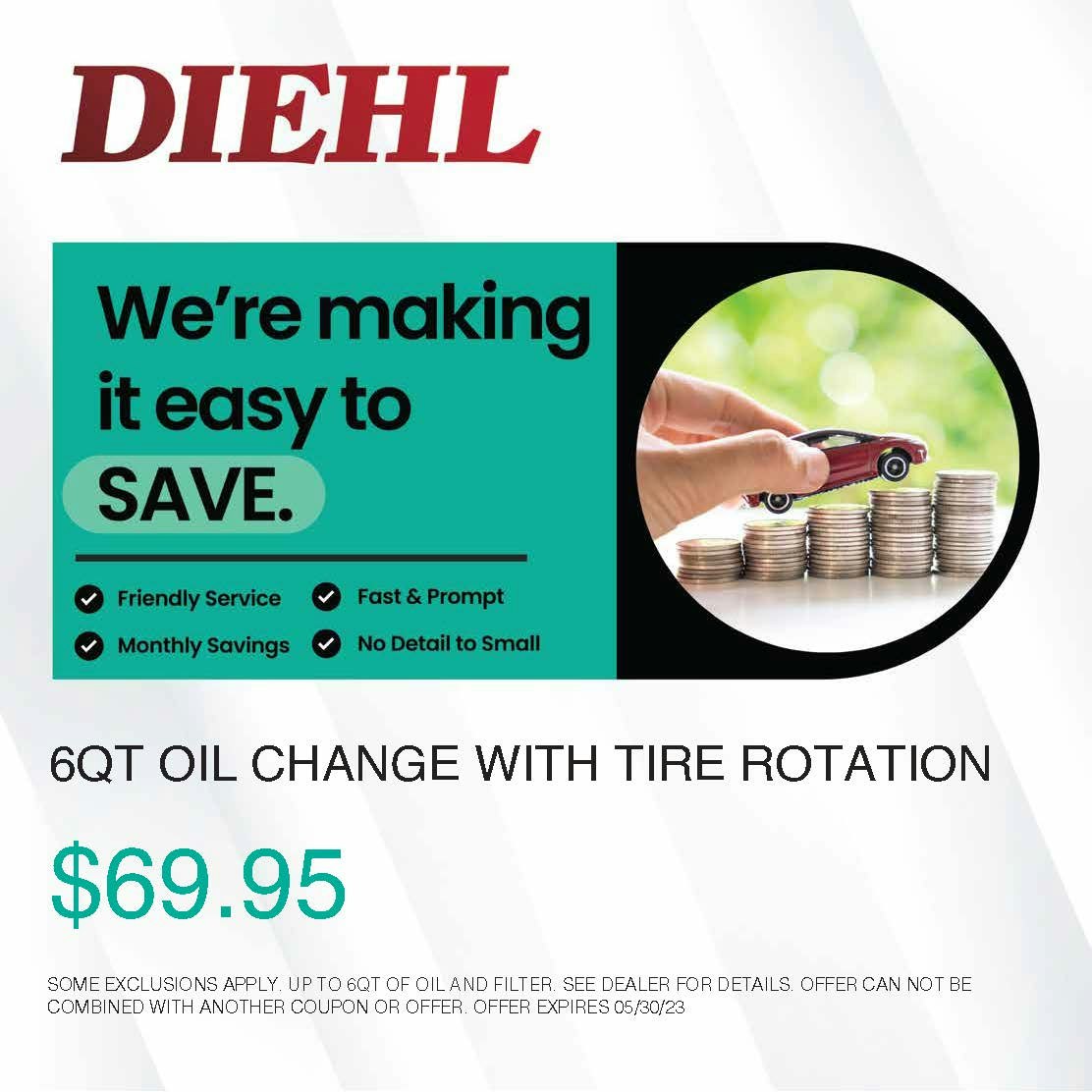 OIL CHANGE AND TIRE ROTATION SPECIAL Diehl of Grove City