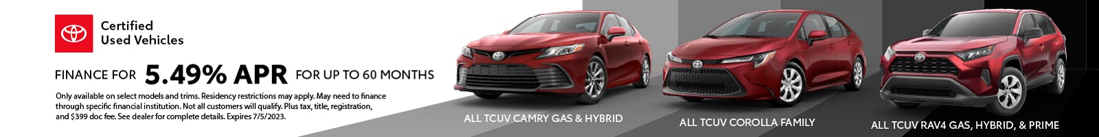 TCUV Rates – May | Toyota of Portsmouth