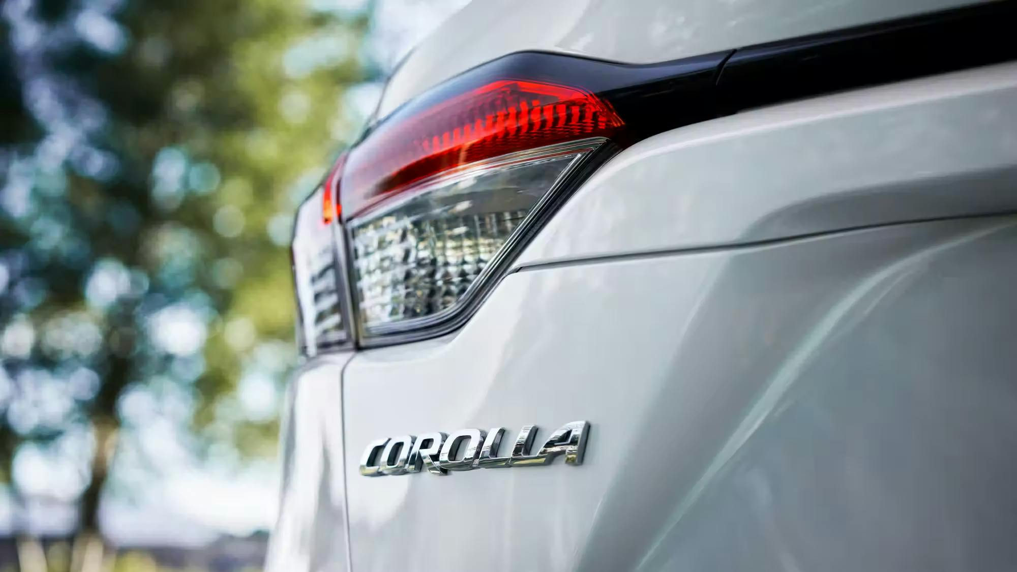 close up on corolla logo 2023 model close up on corolla logo 2023