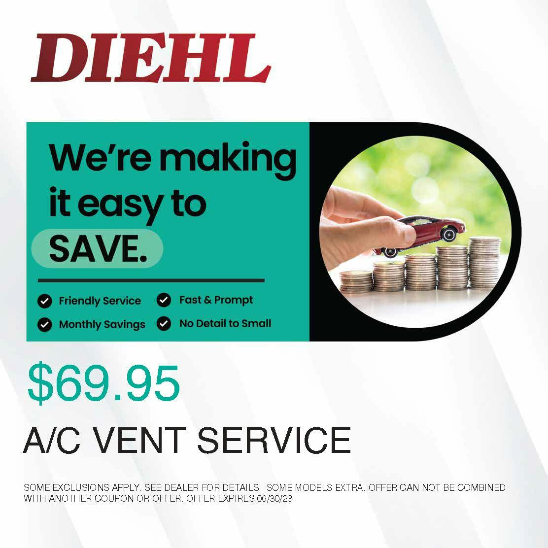 A/C VENT SERVICE SPECIAL | Diehl Toyota of Hermitage