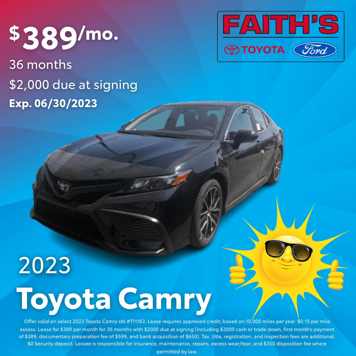 2023 Toyota Camry Lease Offer | Faiths Toyota