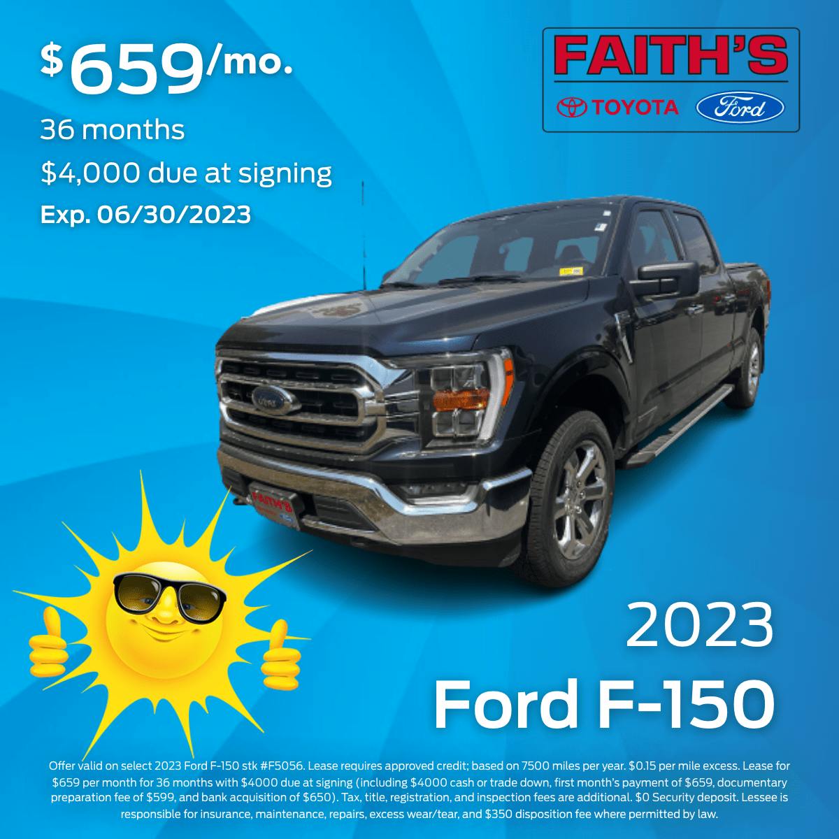 2023 Ford F-150 Lease Offer | Faiths Ford