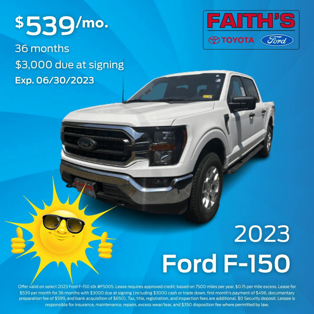 2023 Ford F-150 Lease Offer | Faiths Ford
