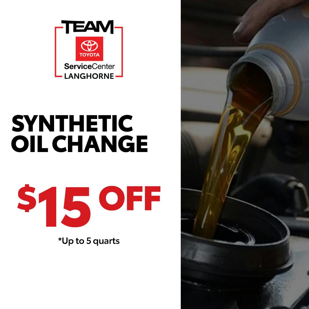 $15 OFF SYNTHETIC OIL CHANGE | Team Toyota of Langhorne