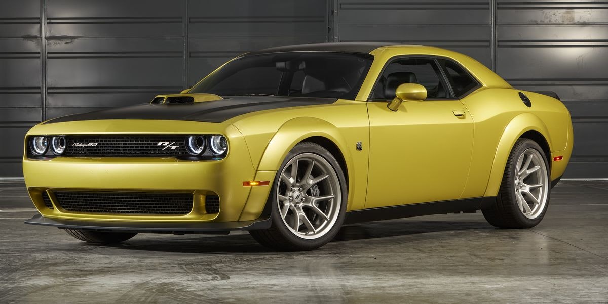 Dodge Challenger in a garage