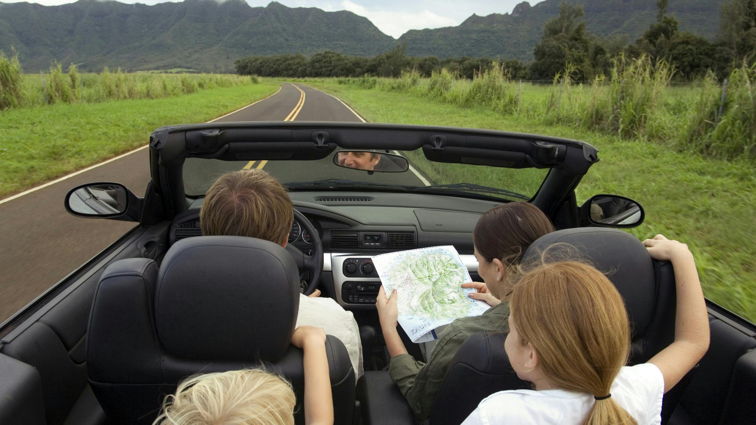 people in a convertable