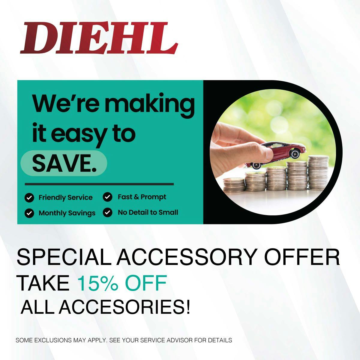 15% off accessories | Diehl Volkswagen of Butler