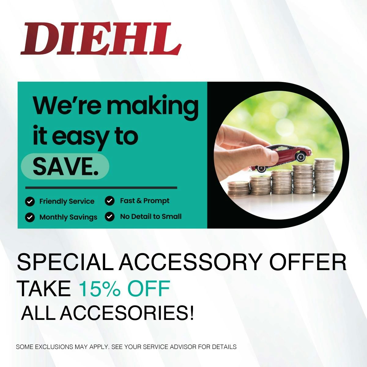 15% off accessories | Diehl of Butler