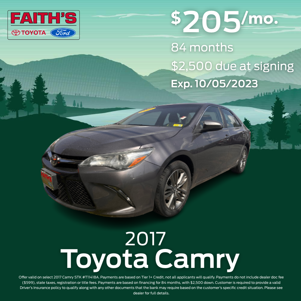 2017 Toyota Camry Purchase Offer | Faiths Toyota
