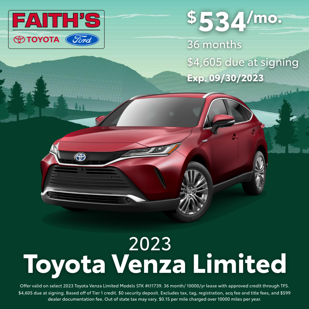 2023 Toyota Venza Lease Offer | Faiths Auto Group