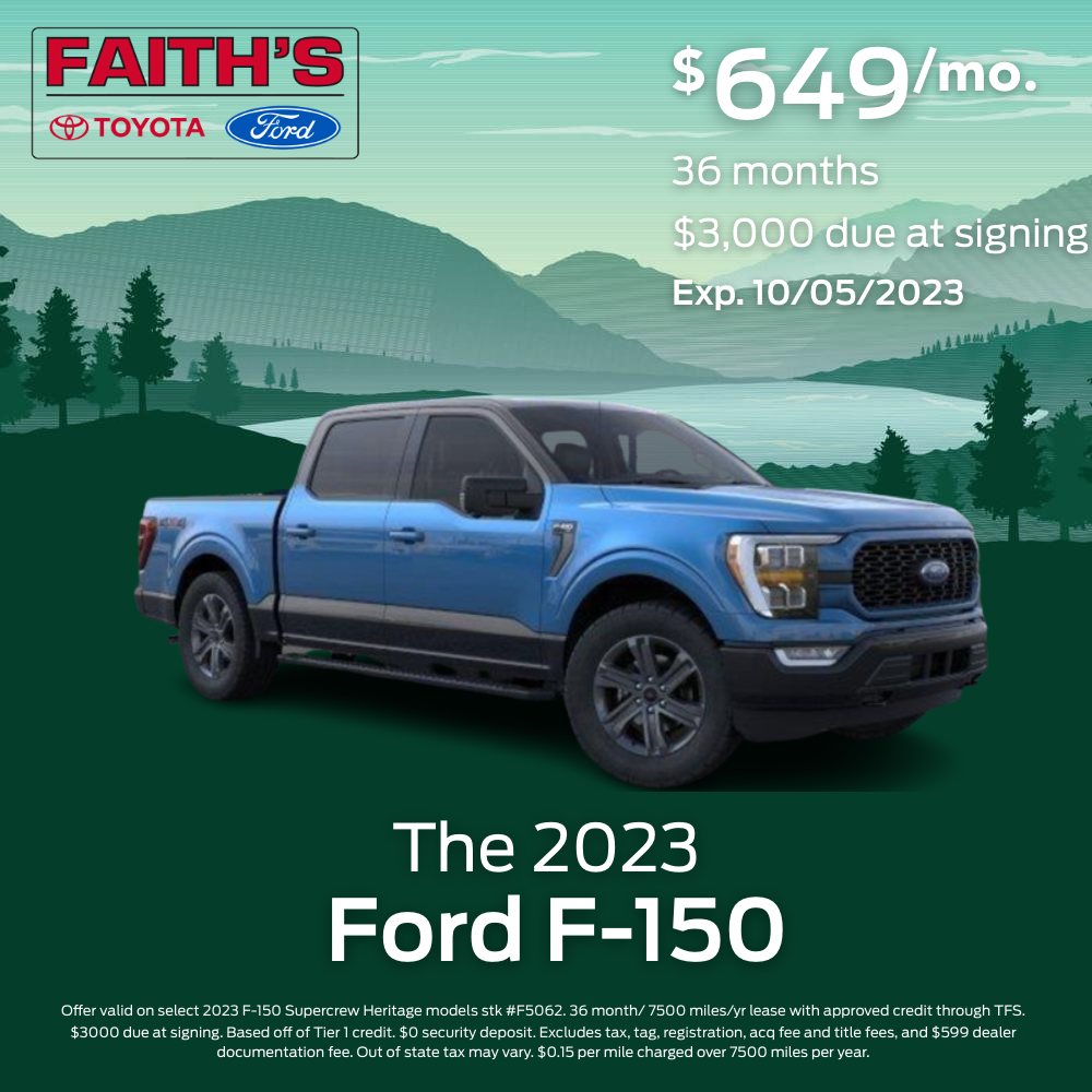 2023 Ford F-150 Supercrew Heritage Lease Offer | Faiths Auto Group