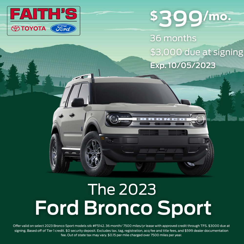 2023 Ford Bronco Sport Lease Offer | Faiths Auto Group