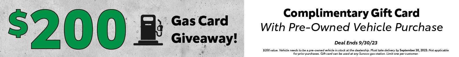 Gas Card Giveaway – September Only | Greentree Toyota