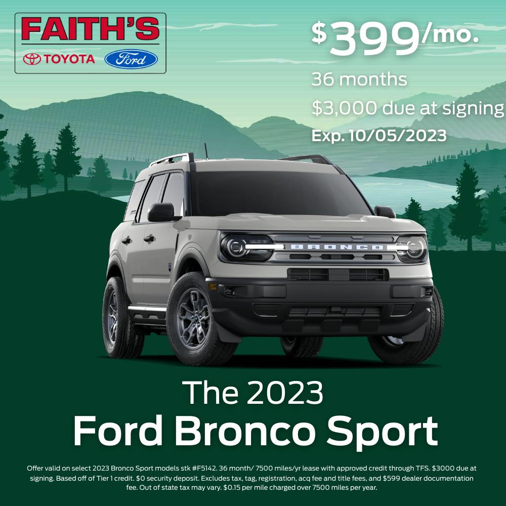 2023 Ford Bronco Sport Lease Offer | Faiths Ford