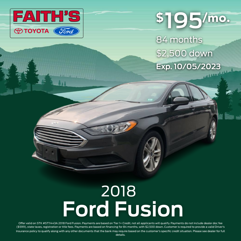2018 Ford Fusion Purchase Offer | Faiths Toyota