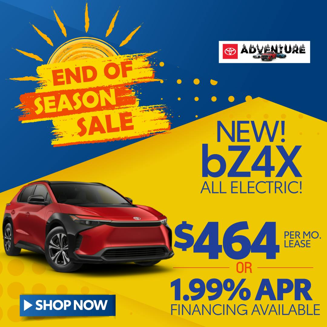 bZ4X homepage slider: End of Season sale