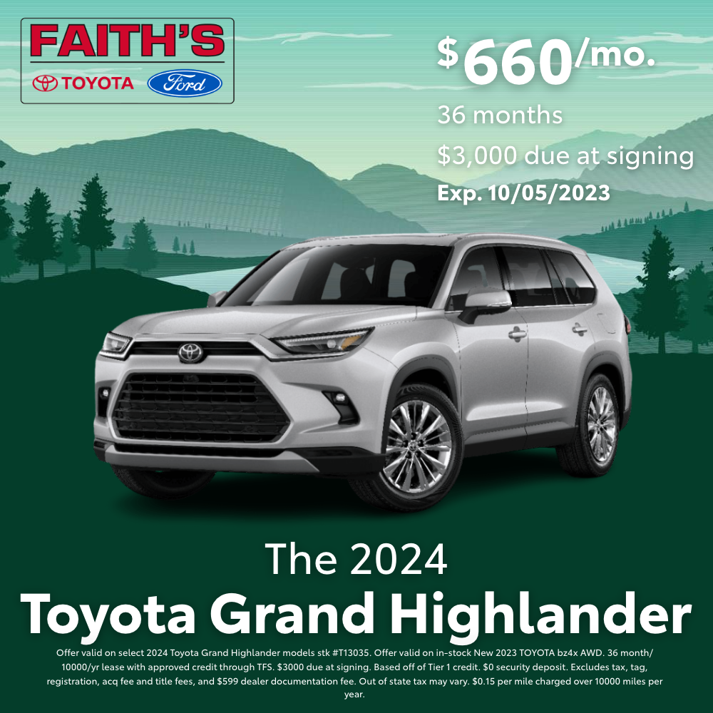 2024 Toyota Grand Highlander Lease Offer | Faiths Auto Group