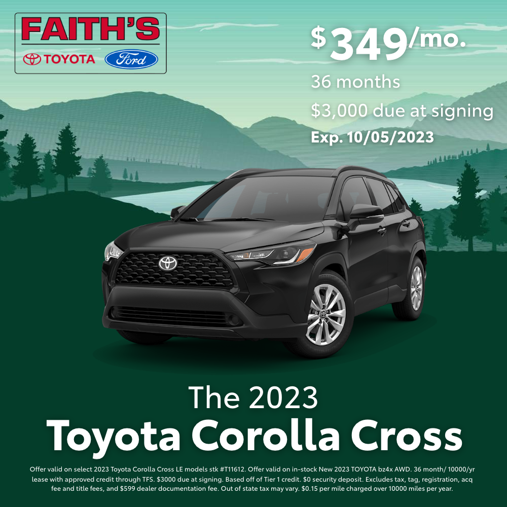 2023 Toyota Corolla Cross Lease Offer | Faiths Auto Group